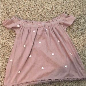 trendy off the shoulder shirt